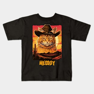 Cat Cowboy Adventures Wild West Kids T-Shirt